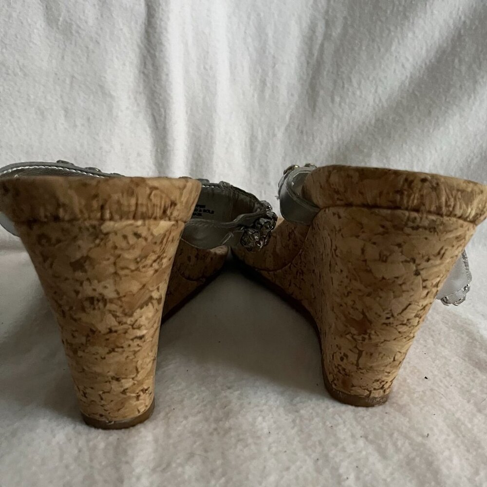 *Like New* Gianni Bini Cork Wedge ‘Rhinestone’ Flop Flop/Sandals - Picture 8 of 9